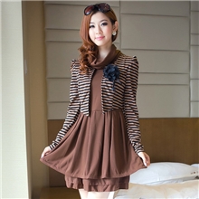 广州外贸女装批发韩版女装2013秋冬款气质长袖假两件连衣裙8491