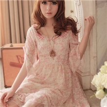 2013夏装新款修身日系高腰裙雪纺裙女装碎花l连衣裙LG241