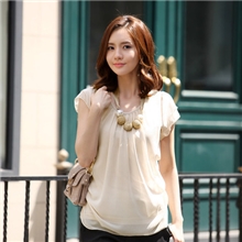 女装批发2013新款女装时尚优雅简约针织淑女雪纺衫LG062