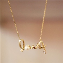 朵绿代理专用小礼物韩国小饰品字母立体LOVE珍珠闪钻项链项饰