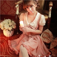 2013新款春夏装圆点雪纺连衣裙裙泡泡袖雪纺连衣裙LG236