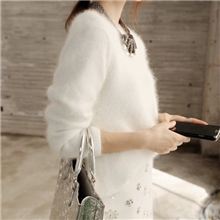 韩国东大门partysu新款柔软兔毛毛衣长袖打底毛衣201537实拍
