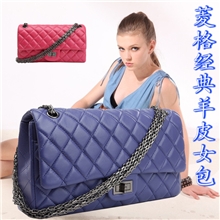 2.55经典大牌菱格时尚羊皮链条真皮女包一件代发111311121219