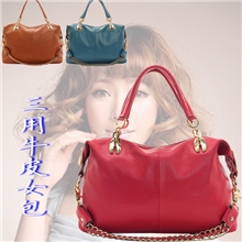 特价2013春夏韩版真皮单肩斜挎手提三用厂家直批牛皮女包0814