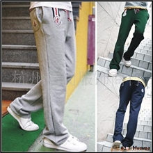 秋装新款韩版织带徽章男士运动裤男装潮男裤子0303K13050