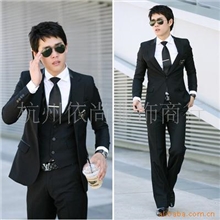 供应男式韩版休闲修身西装西服套装（西服+西裤）02096216175
