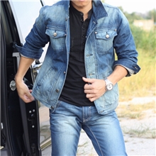 熙伦堡时尚韩版牛仔衣牛仔服牛仔夹克牛仔外套男丝光棉有大码