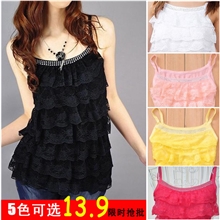 A92子木风女装镶钻小吊带韩版时尚蕾丝针织衫打底衫吊带批发