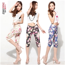 【定做】夏季牛仔裤女裤女式牛仔裤七分裤印花裤彩裤女02