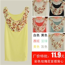 新款立体玫瑰花蕾丝吊带工字吊带背心批发背心小吊带A81