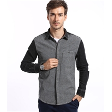 《高品质外贸原单》秋冬新款英伦风男式弹力牛仔长袖休闲衬衫男