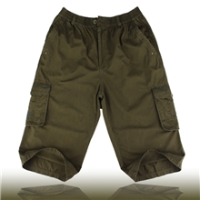 男装中裤批发中老年男式中裤休闲裤中裤男裤七分裤全棉水洗中裤