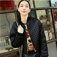 2013冬季新款女装重磅街拍款菱格压棉小廓形棉衣外套576