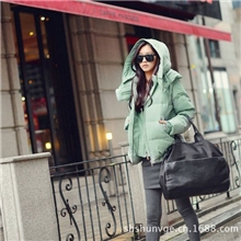 2013秋冬新款韩国爆款薄荷绿色加厚袖帽可脱卸羽绒服|SN13-001