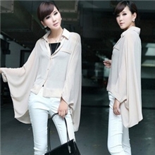 2013新款春夏装韩版蝙蝠袖飘逸宽松雪纺衬衫A13-3135