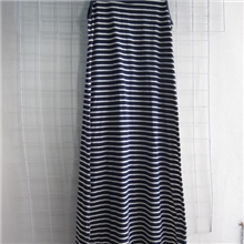 批发外贸原单连衣裙大码连衣裙日单条纹长裙拖地群沙滩裙山东外贸