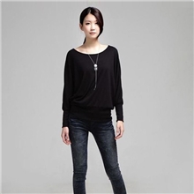 2012春秋季新款韩版宽松蝙蝠长袖t恤棉女款大码女装M-XXXXL[6366]