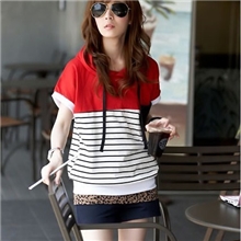 2013热销新款春夏季短袖女装带帽T恤M-XXXXL[6013]