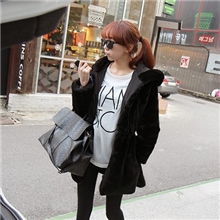 冬季女装韩版修身收腰毛毛保暖加厚棉衣外套中长款棉服棉袄