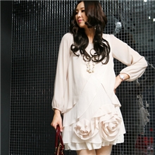 M5062韩版夏季时尚二大花可爱公主裙孕妇裙雪纺连衣裙批发