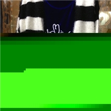 韩国进口秋冬东大门条纹大码针织衫马海毛毛衣披肩针织开衫外套