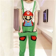 230厂家直销日韩外贸玛丽女式韩版卡通长裤阿桑娜风格背带裤