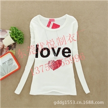 爆款2013秋装长袖T恤百搭时尚印花低价女式T恤批发量大从优