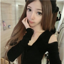 2013新款8348V领露肩裙毛针织上衣女式T恤