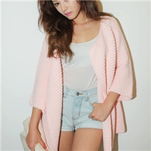 韩国Stylenanda即将开场的故事简单无扣设计针织开衫毛衣外套