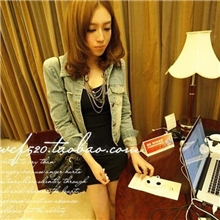 2013新款女装外套时尚欧美风做旧牛仔耸肩外套9269#
