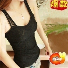 2013小背心爆款韩版玫瑰蕾丝双层修身后背交叉性感吊带背心