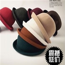 韩版圆顶礼帽女帽子批发材质秋冬潮帽子厂家小礼帽羊毛礼帽