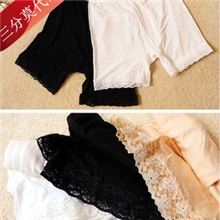 851莫代尔蕾丝花边三分打底裤夏季防走光安全裤平角裤三分裤