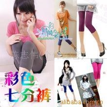 120D韩版天鹅绒平口显瘦七分打底裤