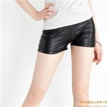 欧美时尚性感塑身防走光仿皮三分裤