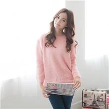 2013爆款秋冬新款韩版套头长毛毛衣宽松圆领马海毛针织衫实拍