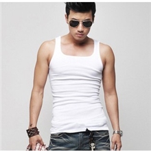 工厂直销男士工字背心粗螺纹纯棉背心男式工字打底背心