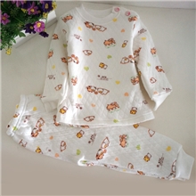 特价男童女童保暖内衣套装夹棉空心棉全棉儿童厚套装批发