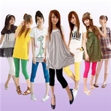 新款韩版糖果色冰丝七分裤打底裤显瘦小脚裤厂家直销1202