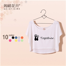 淘宝热卖欧美风宽松短款短袖T恤/搭配长裙小罩衫/套衫