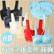 3083文胸批发女式抹胸式纯色文胸半截上衣牛奶丝蕾丝聚拢裹0.052