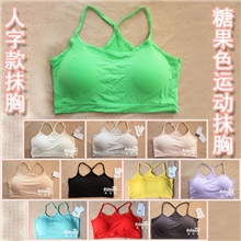 1022韩版无钢圈运动糖果莫代尔裹胸人字带bra打底短款抹胸0.054