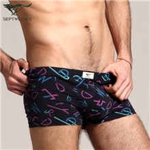 七匹狼男士内裤批发全棉平角印花内裤男式品牌内裤正品