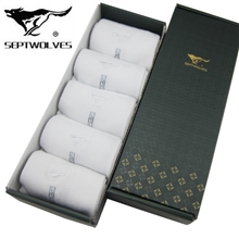 5双礼盒七匹狼男袜子秋冬中厚款潮短袜男人袜男士全棉纯棉短筒袜