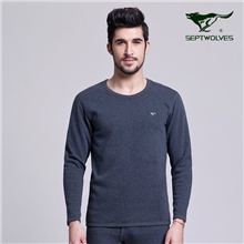 七匹狼保暖内衣正品圆领男士内衣套装男式加厚加绒保暖内衣