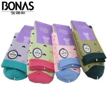 宝娜斯袜子秋冬加厚纯棉毛圈休闲女式袜女袜短毛巾女棉袜子批发