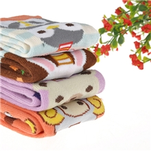 Q.HOUSE独特设计耐磨防滑特殊抗菌卡通动物全棉女童袜厂家批发