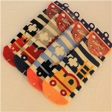 Q.HOUSE袜业独特设计秋季新款卡通火车全棉直板童袜脚底点胶