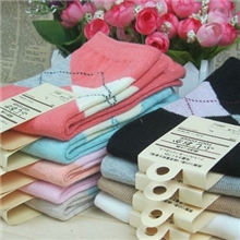 淘宝爆款韩国菱形女袜短袜女袜中筒袜子批发wazi无印良品