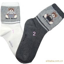 【特价批发】博璐锦纯棉韩国女棉袜可爱熊图案